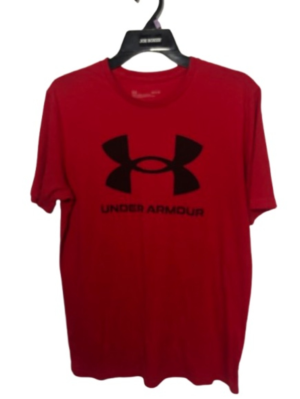 Under Armour Red Short-Sleeve Logo Tee with Black Print Medium